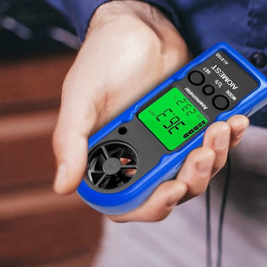 Handheld Digitale Anemometer met LCD & Achtergrondverlichting - Windsnelheidsmeter met MAX/AVG, Wind Chill en Beaufortschaal — afbeelding 4