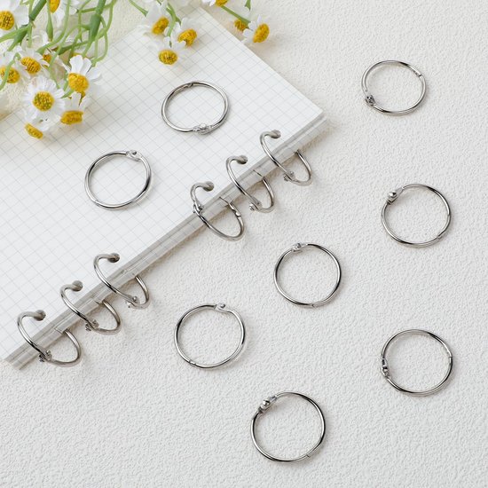 Mr. Pen Losse ringband met blad, 40 stuks, 1-inch ringbandringen, boekringen, metalen ringen