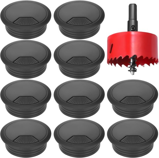 Kabeldoorvoer, bureau, 60 mm, 11 stuks, kabeldoorvoer met 1