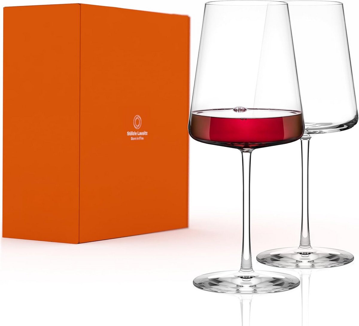 Set van 2 Rode Wijnglazen Bordeaux Stijl Kristal 650 ml – Vaatwasmachinebestendig