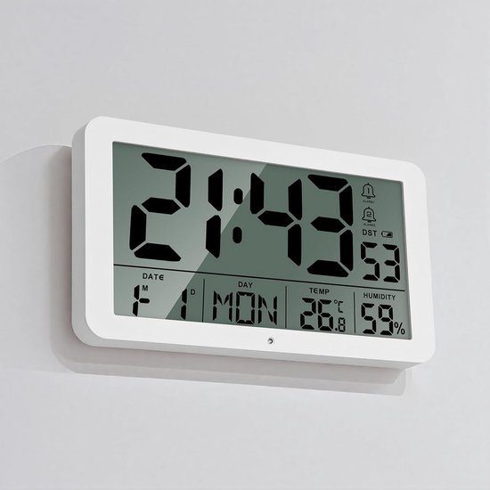 XREXS Digitale wandklok met afstandsbediening, 13 inch
