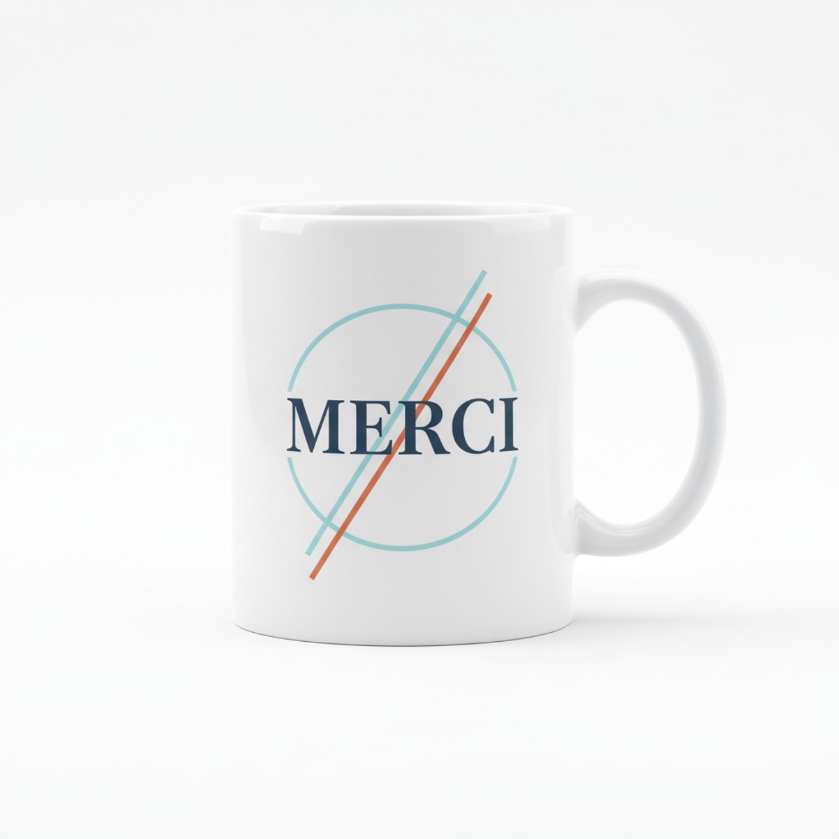Merci Dankjewel Mok – Elegant Minimalistisch Frans Design Keramische Koffiemok – 330 ml