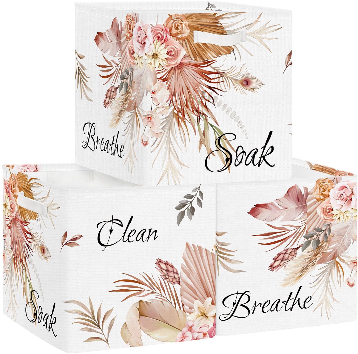 Unyqoos® Set van drie opvouwbare boho-stijl opbergdozen voor Kallax kasten