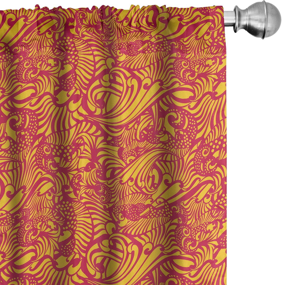 ABAKUHAUS 2x 75x225 cm Voorhangen – Mikrofaser, Halfdonker, Magenta-oranje Magenta oranje