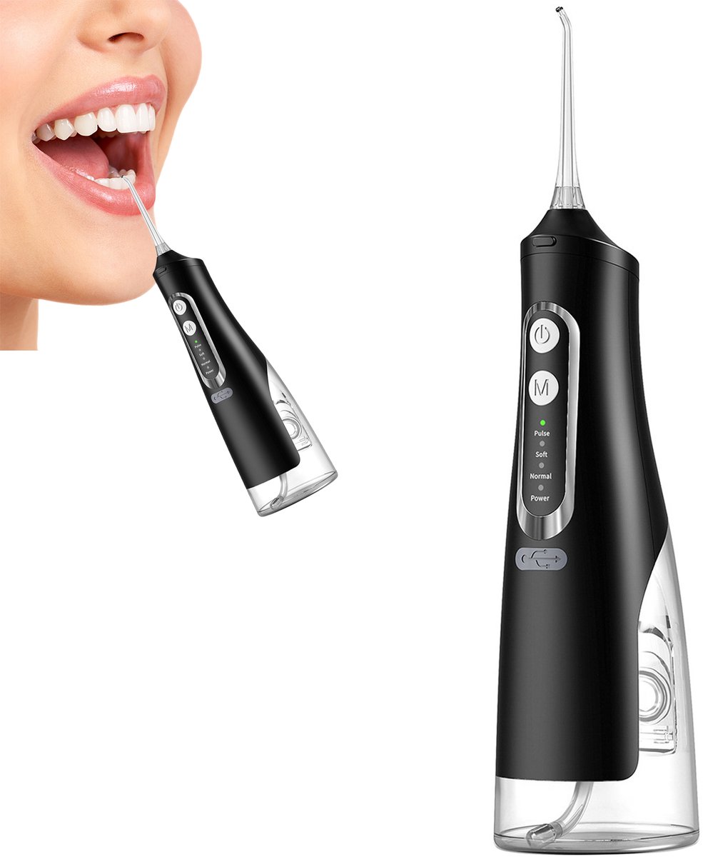 OKWISH Waterflosser - Draadloze Waterflosser - Elektrische Waterflosser - IPX7 Waterdicht - 310 ml Tank - Oplaadbaar - Zilver