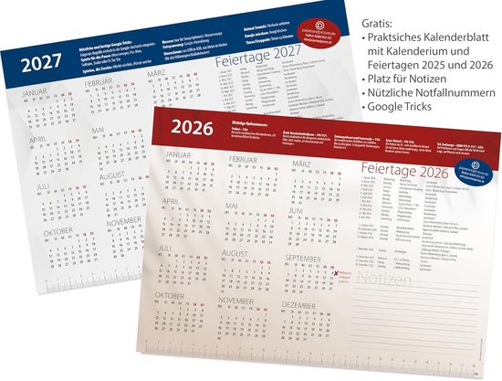 Papieren bureauonderlegger - A2 | Wit | Full colour | Op elk vel | 25