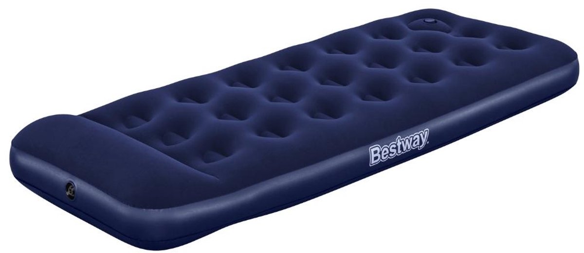 Bestway – Luchtbed – 1-Persoons – 76×185×28 cm – Blauw – Met Ingebouwde Voetpomp - Luchtbed - Camping - Buiten - Binnen - 1 Persoons