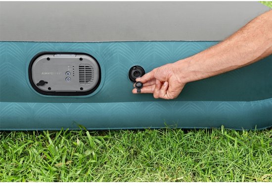 Bestway AlwaysAire - Luchtbed - 2-Persoons - 152×203×36 cm - Grijs/Blauw - Met Verwijderbare Oplaadbare Pomp - 2-persoons Luchtbed - Altijdzair - Verwijderbare Pomp - Oplaadbare Pomp - Camping van Merkloos — afbeelding 3