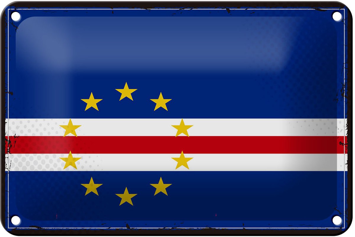 Blechschild Flagge Kap Verde 18x12cm Retro Flag Cape Verde