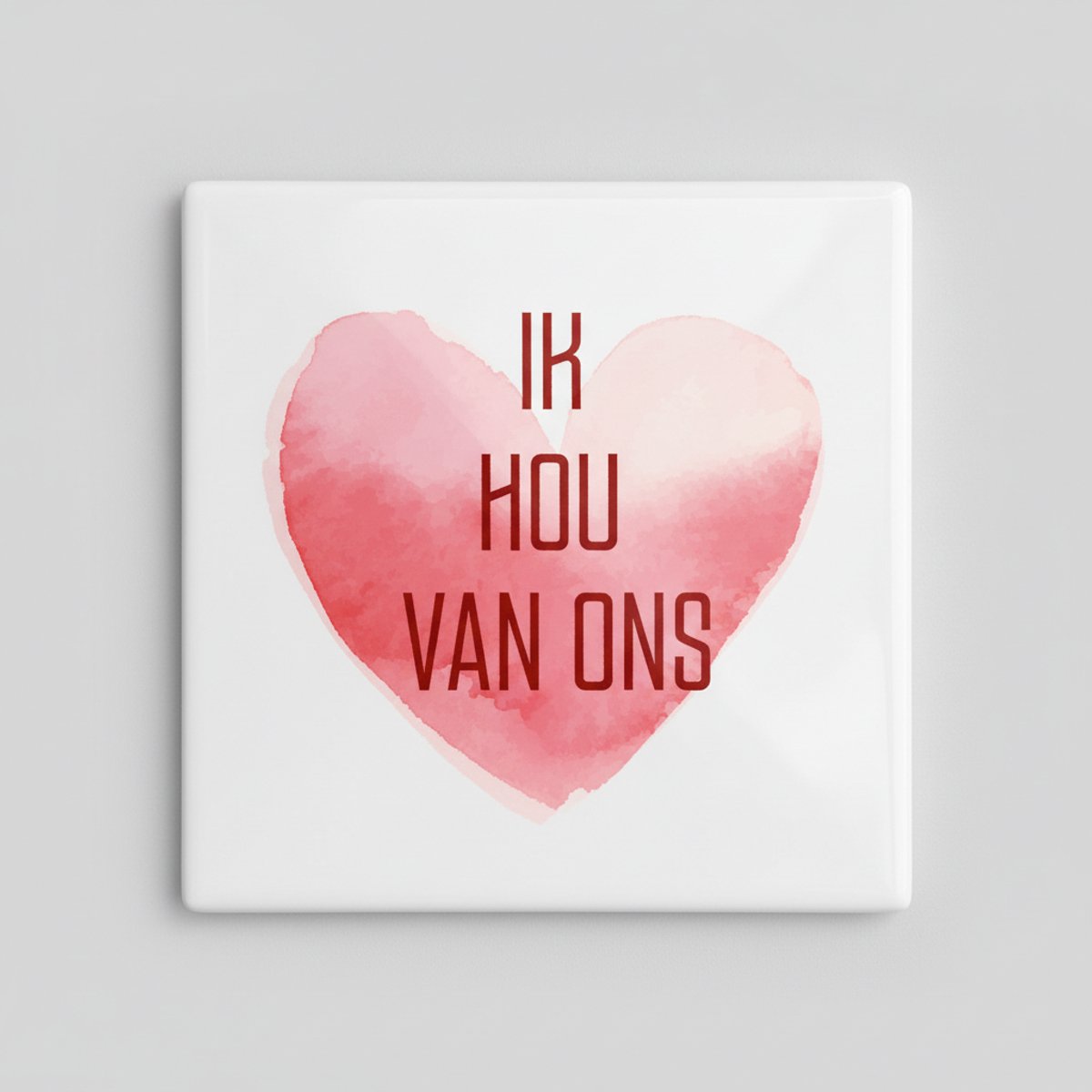 Nevolis Romantische Hart Tekst Keramische Tegel – “Ik Hou Van Ons” Liefde Design – Decoratieve Wandtegel 15×15 cm Multi Color
