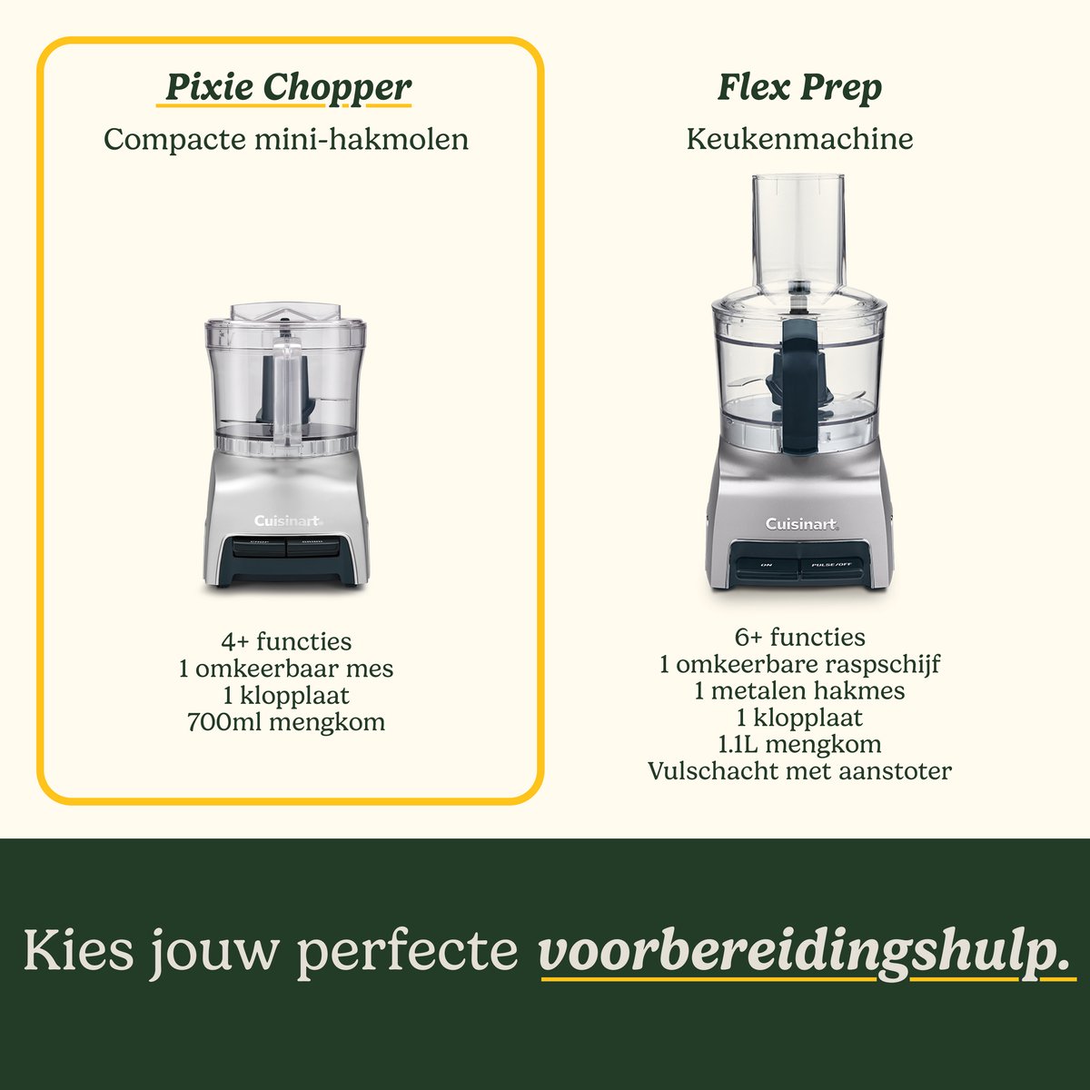 Cuisinart - Pixie Chopper - Mini Hakmolen - 3 Cup / 0,7L - Compact & Krachtig - Zilver thumbnail 4