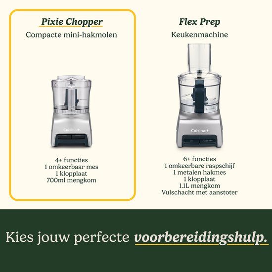 Cuisinart - Pixie Chopper - Mini Hakmolen - 3 Cup / 0,7L - Compact & Krachtig - Zilver van Cuisinart — afbeelding 4