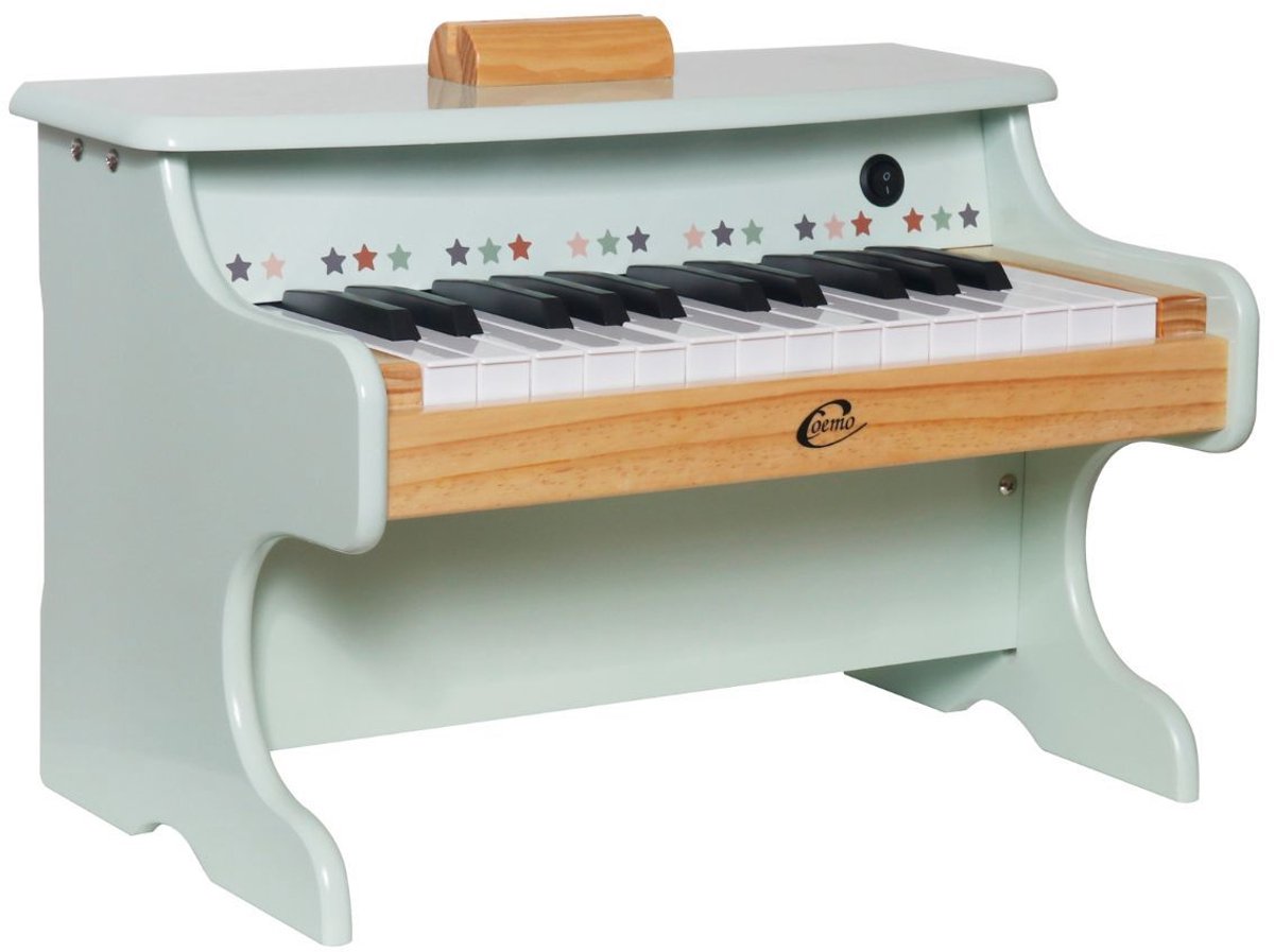 Coemo Kinderpiano Speelgoed Muziekinstrument Keyboard voor Kinderen, Hout, Mintgroen 42x25x29 cm