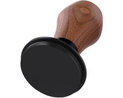 Unyqoos® Espresso Stamper met Veermechanisme en Walnoothouten Handvat voor Perfecte Koffie