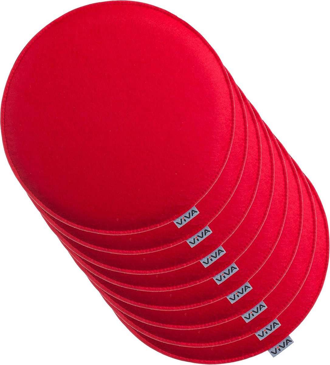 Set van 8 Ronde Vilt Stoelkussens 35 cm - Dik & Duurzaam Zitkussen in Diverse Kleuren