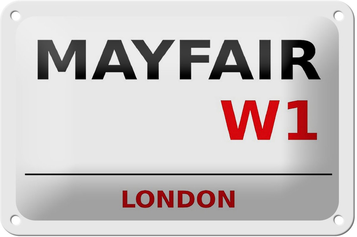 Blechschild London 18x12cm Mayfair W1