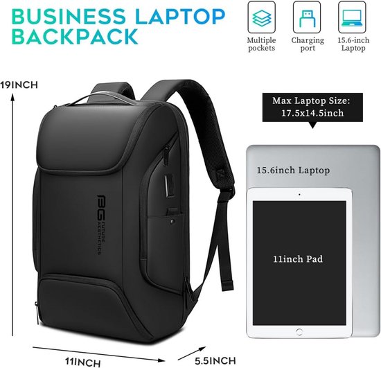 Waterdichte Business Laptop Rugzak voor 15.6 Inch - Commuter Rugtas ...