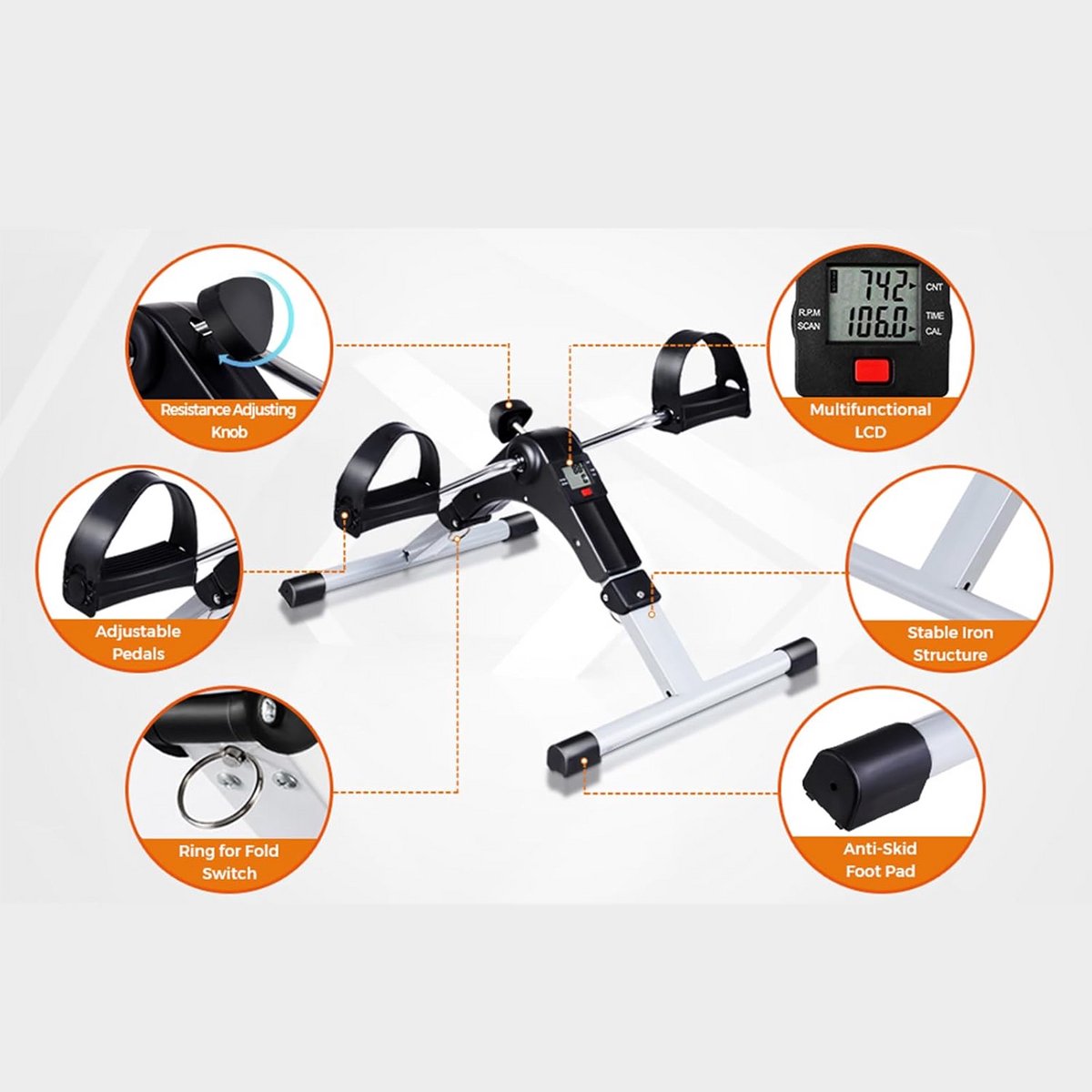 Compacte Mini Hometrainer met Verstelbare Weerstand - afbeelding 3