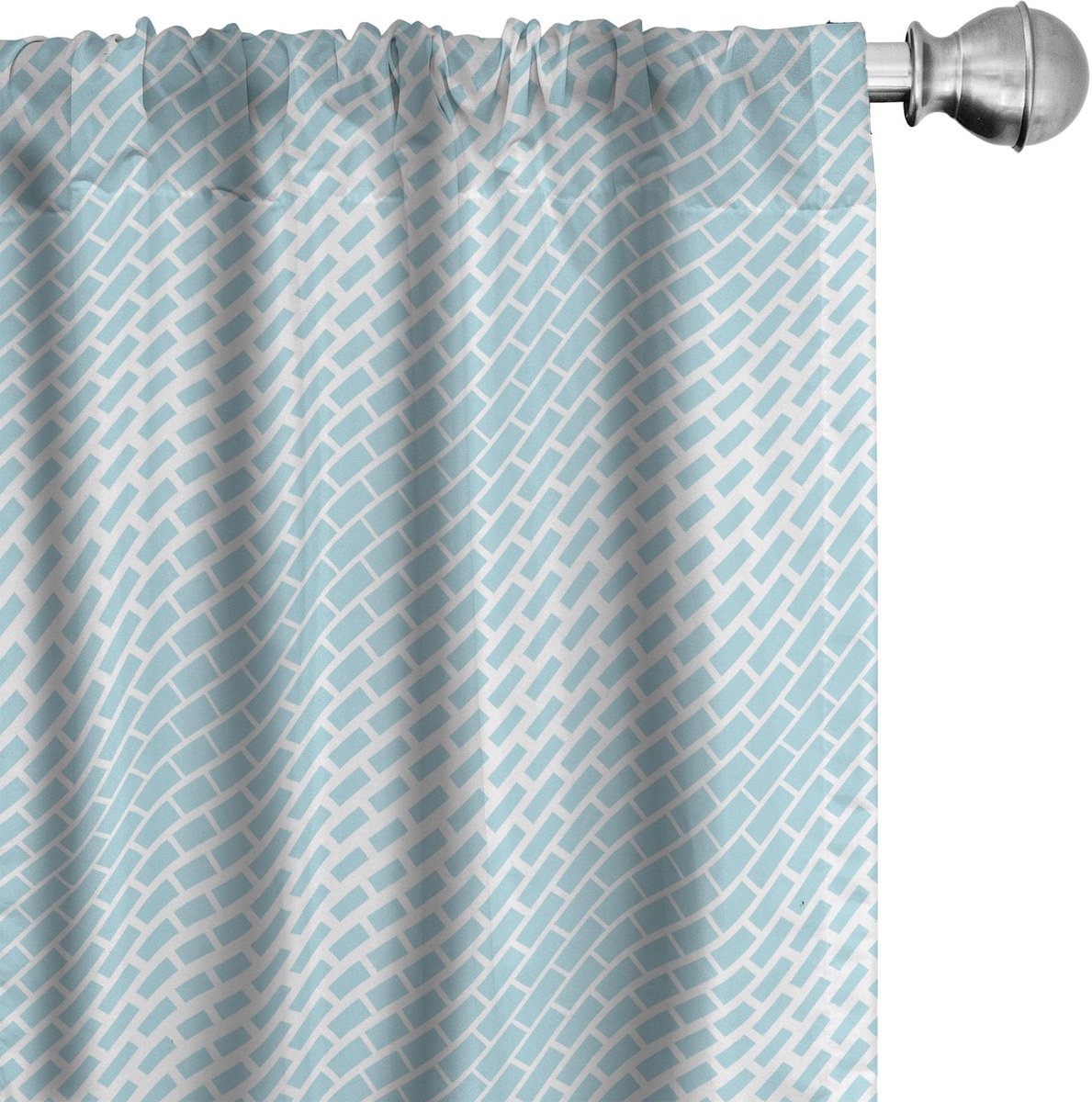 ABAKUHAUS Microfiber Gordijnen – 2x75x175 cm – Halfdonker, Lichtblauw/Wit Hellblauw
