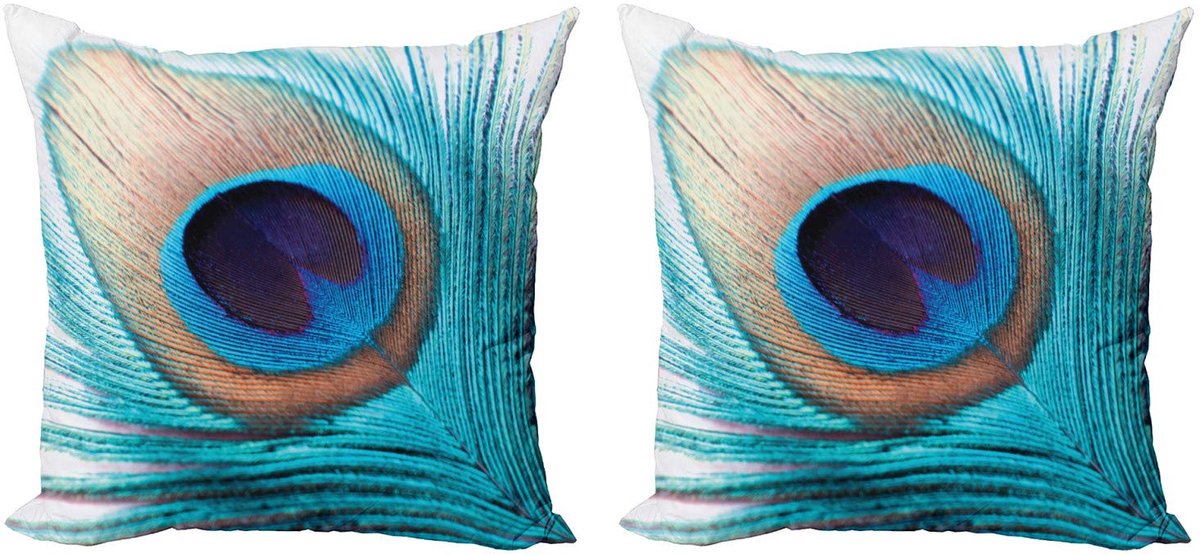 ABAKUHAUS veren-kussenhoes-set – 2x50x50 cm – dubbelzijdig bedrukt – microvezel