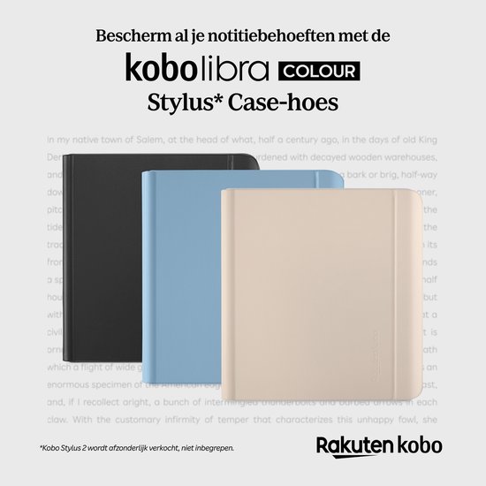 Kobo Libra Colour Hoes voor eReader - Notebook SleepCover - Beige - Met stylushouder van Kobo — afbeelding 3