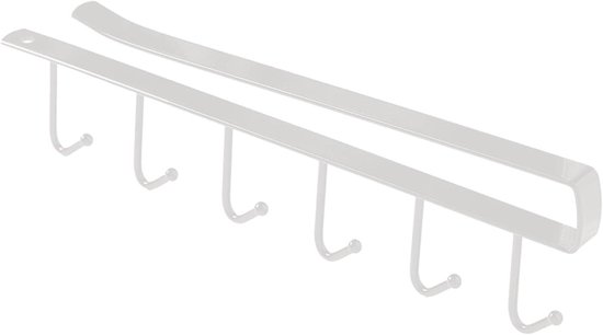 Mokhouder met 6 haken voor koffiekopjes en keukengerei - Stijlvolle oplossing voor onder de kast - Geen boor nodig