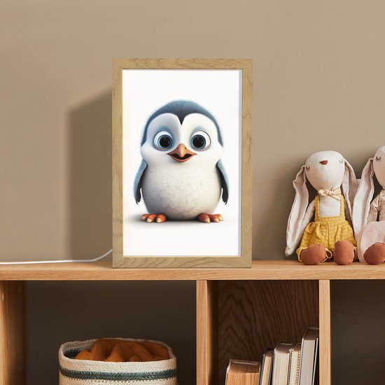 Nachtlampje 20x30 cm - Kinder lamp - Pinguïn - Dieren - Meisjes - Kind - Jongens - Tafellamp kinderkamer - Slaapkamer lamp - Bedlamp kinderen - Kinderlampje stopcontact - Wandlamp babykamer - Nachtlampjes van AphexTrading — afbeelding 3