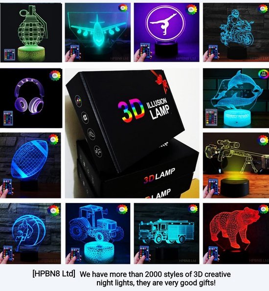 Creatieve 3D Darts Nachtlampje 16 Kleuren Veranderende USB Power