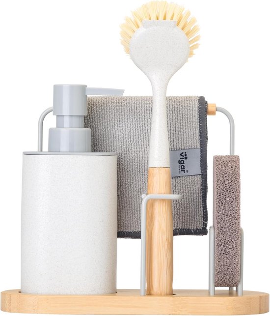 ADGO Set Diepe Kamer Wastafel Huishoudelijke Gootsteen met Batterij, Kraan en Zeepdispenser Container, voor Tuin, Huis, Garage, Kelder, Badkamer en Werkplaats, Fabriek, Industrieel, Grijs, 1 stuk