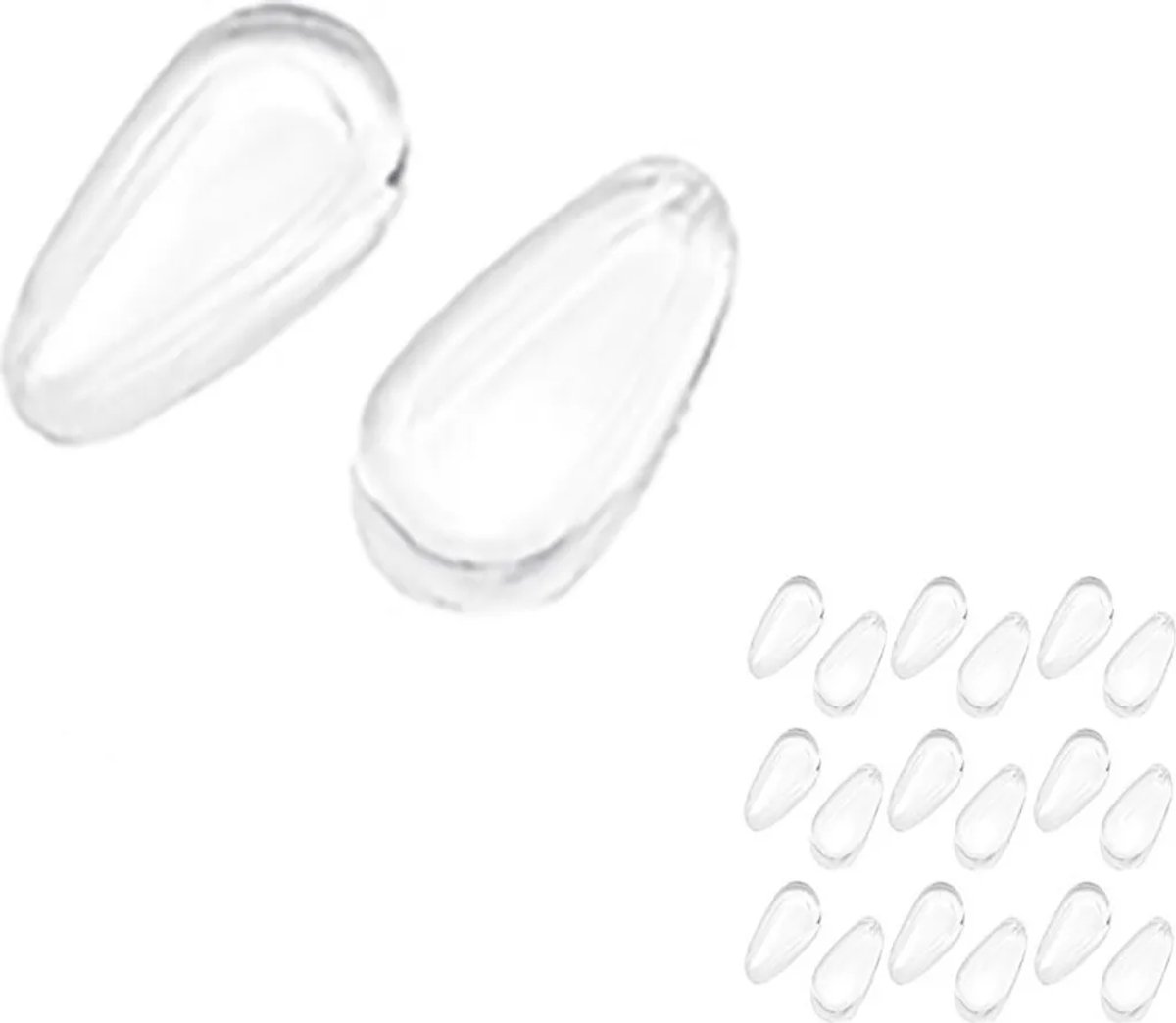 Neuspads voor brillen, 10 paar, transparant