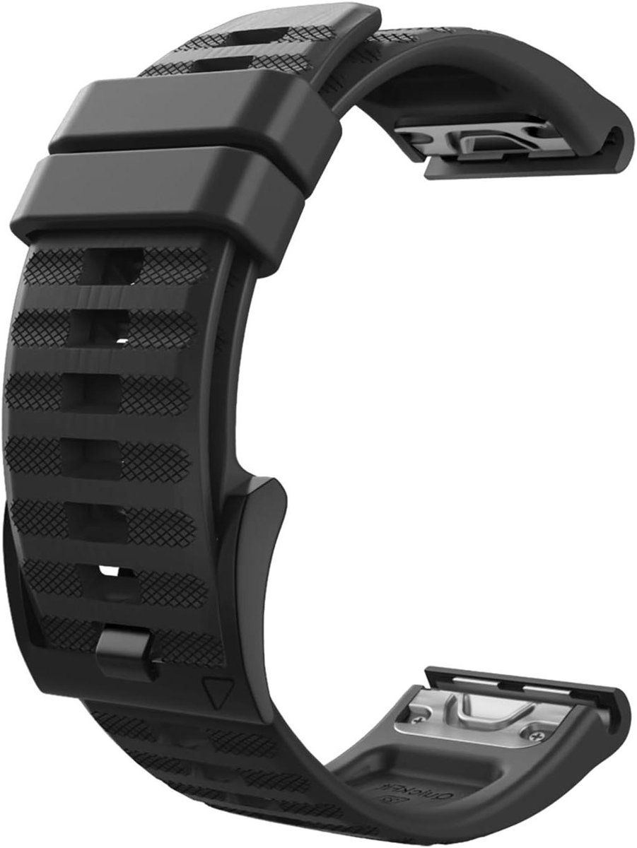 22mm Siliconen Horlogeband Compatibel met Garmin Fenix 7-6-5, Forerunner 945-935 - Zwart