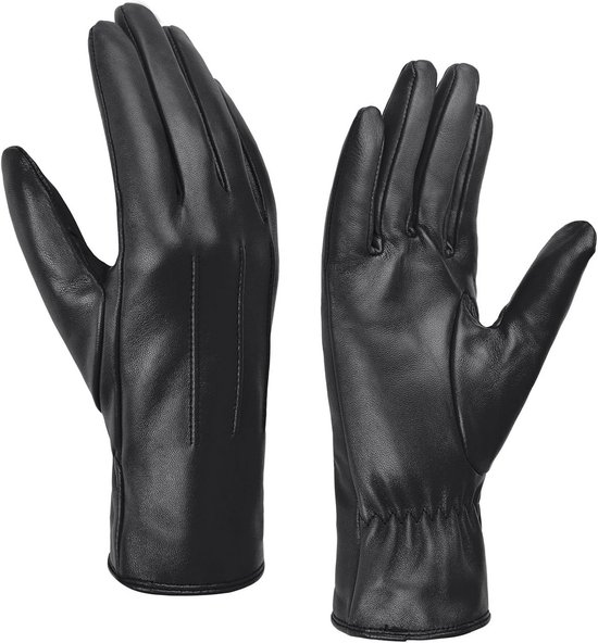 MGGMOKAY Heren leren handschoenen van echt leer met warme kasjmier voering, L