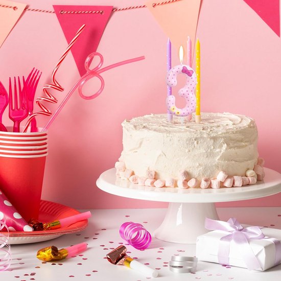 Verjaardag Kaarsen Nummer 2 Roze Groen Gradiënt 2nd Gelukkige Verjaardag Nummer Kaars Cake Topper Cake Nummers Kaarsen Voor Verjaardag