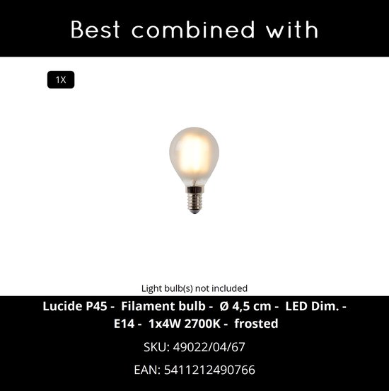 Ampoule LED ronde dépolie, ø 4,5 cm, culot E14.
