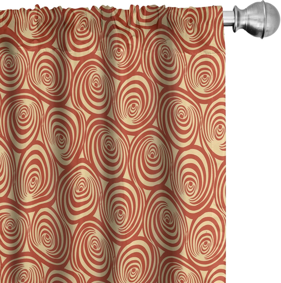 ABAKUHAUS Retro Gordijnen – 2x 75×175 cm – Microfaser – Verduisterend – Rust en Blassgeel Roest en bleekgeel