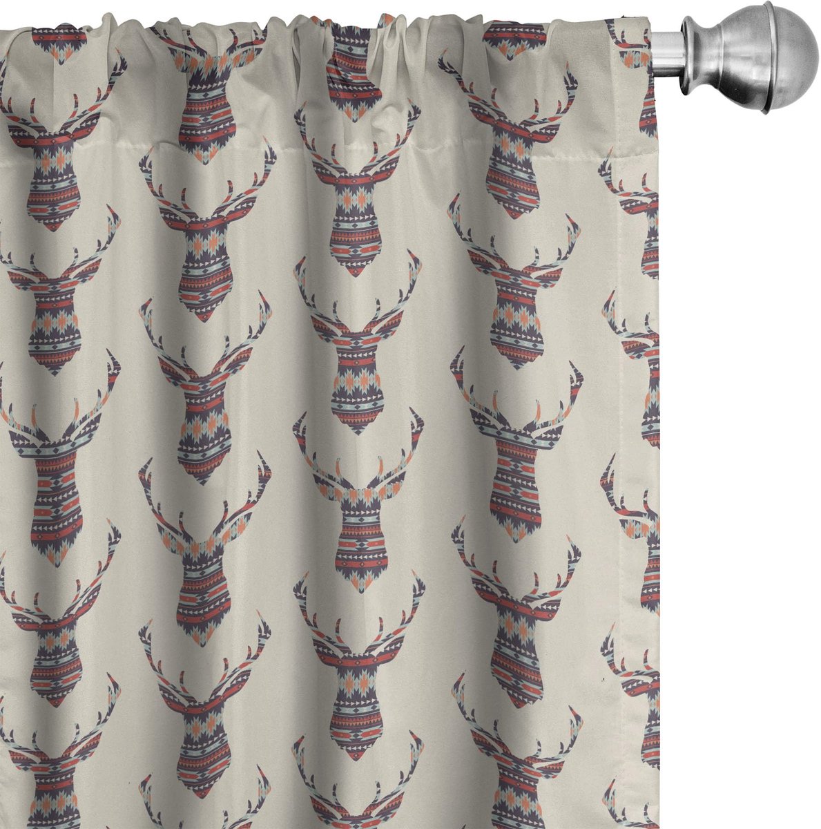 ABAKUHAUS Hirsch gordijnen – 2x75x225 cm – microvezel – Meerdere kleuren Mehrfarbig