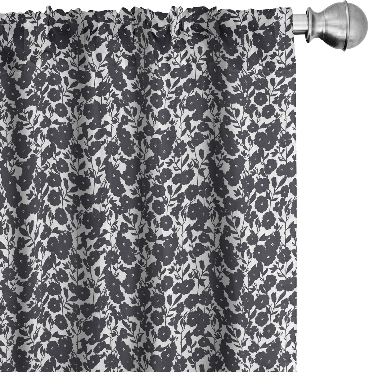 ABAKUHAUS Gordijnen 2x75x225 cm – Microvezel, Halverduistering, Donker marineblauw/wit
