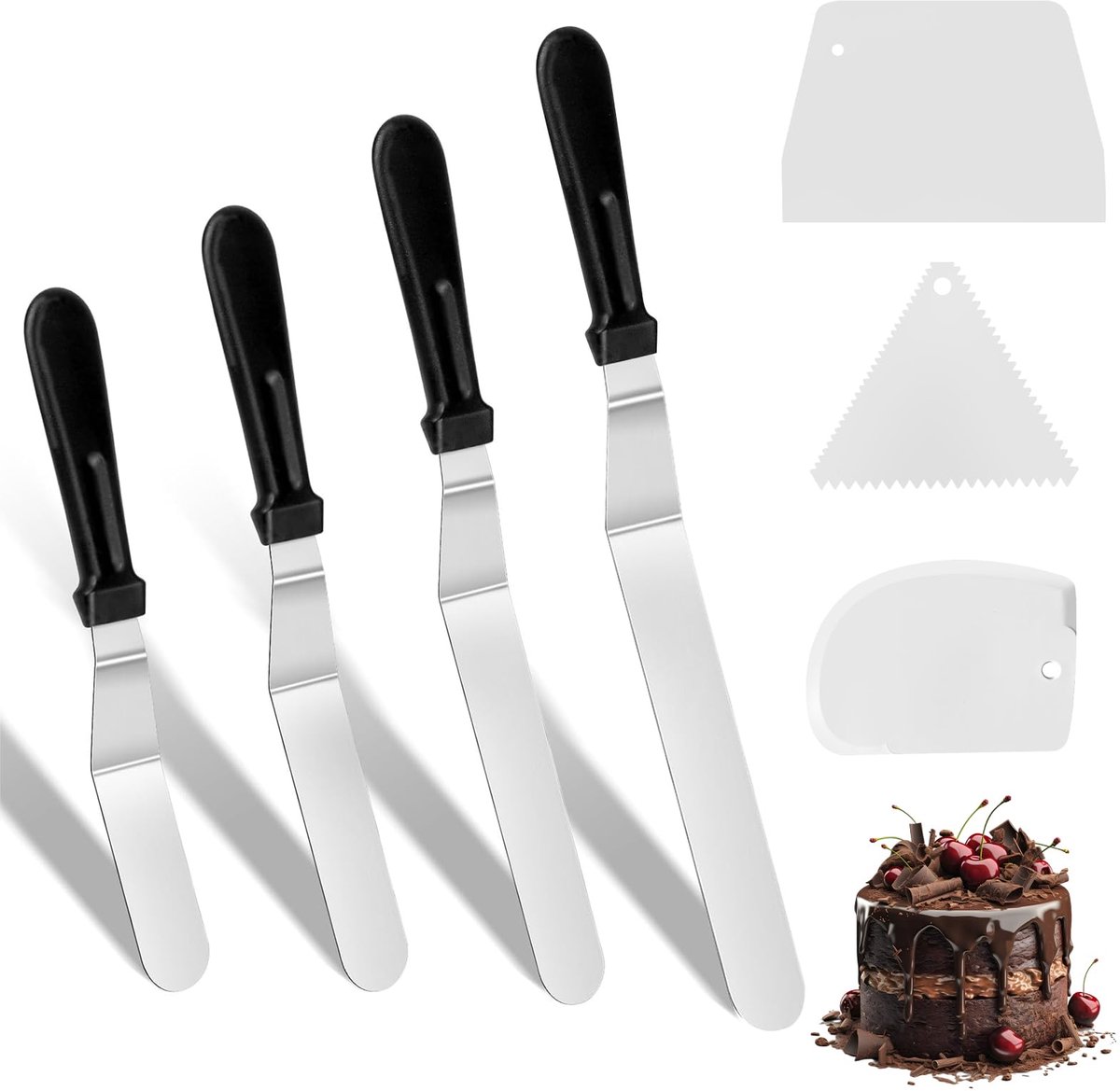 Unyqoos® Complete Set van Spatels en Schrapers voor Taartdecoratie en Bakken