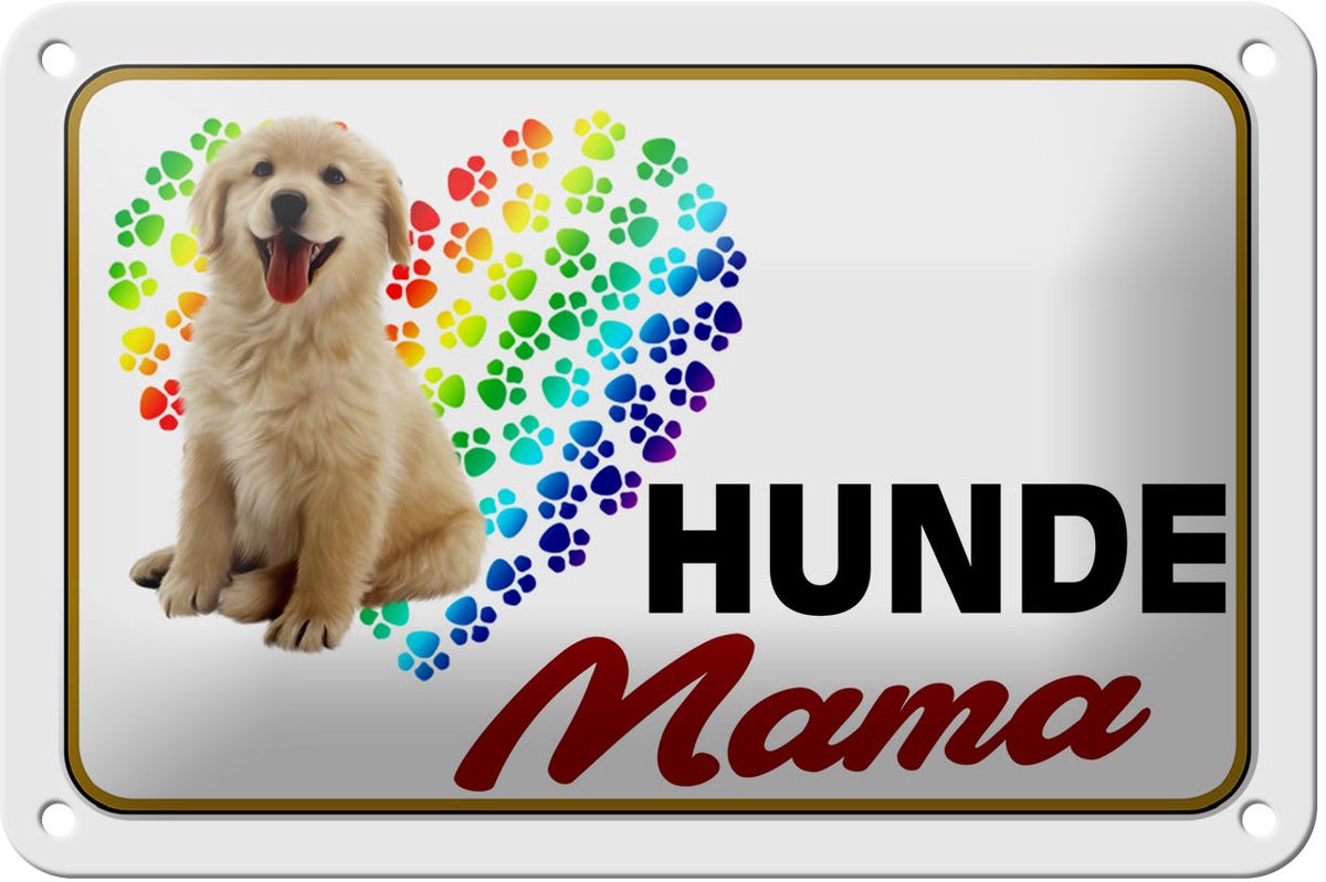 Blechschild Spruch 18x12cm Hunde Mama Herz