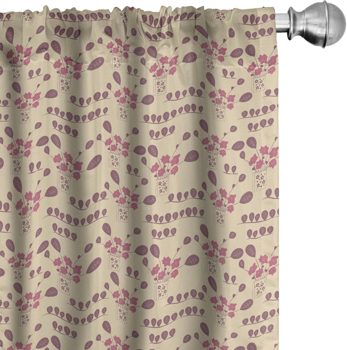 ABAKUHAUS 2-delige gordijnset, microvezel, halfverduisterend, beige