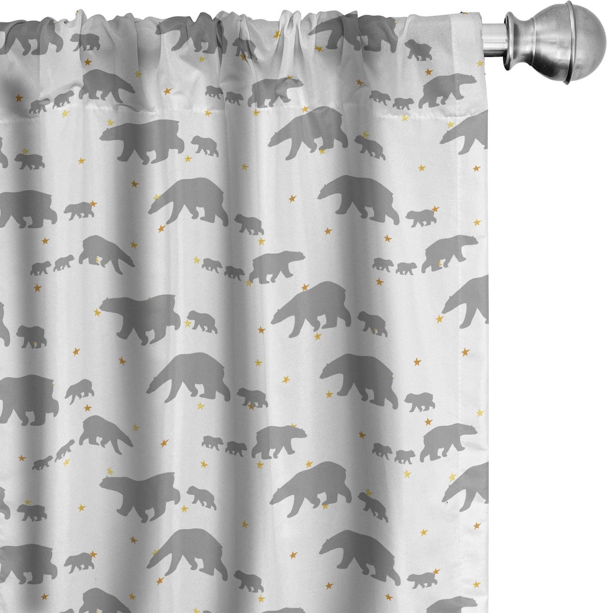 ABAKUHAUS Eisbär Gordijnen – 2x75x175 cm – microvezel – Licht tot donker Grijs