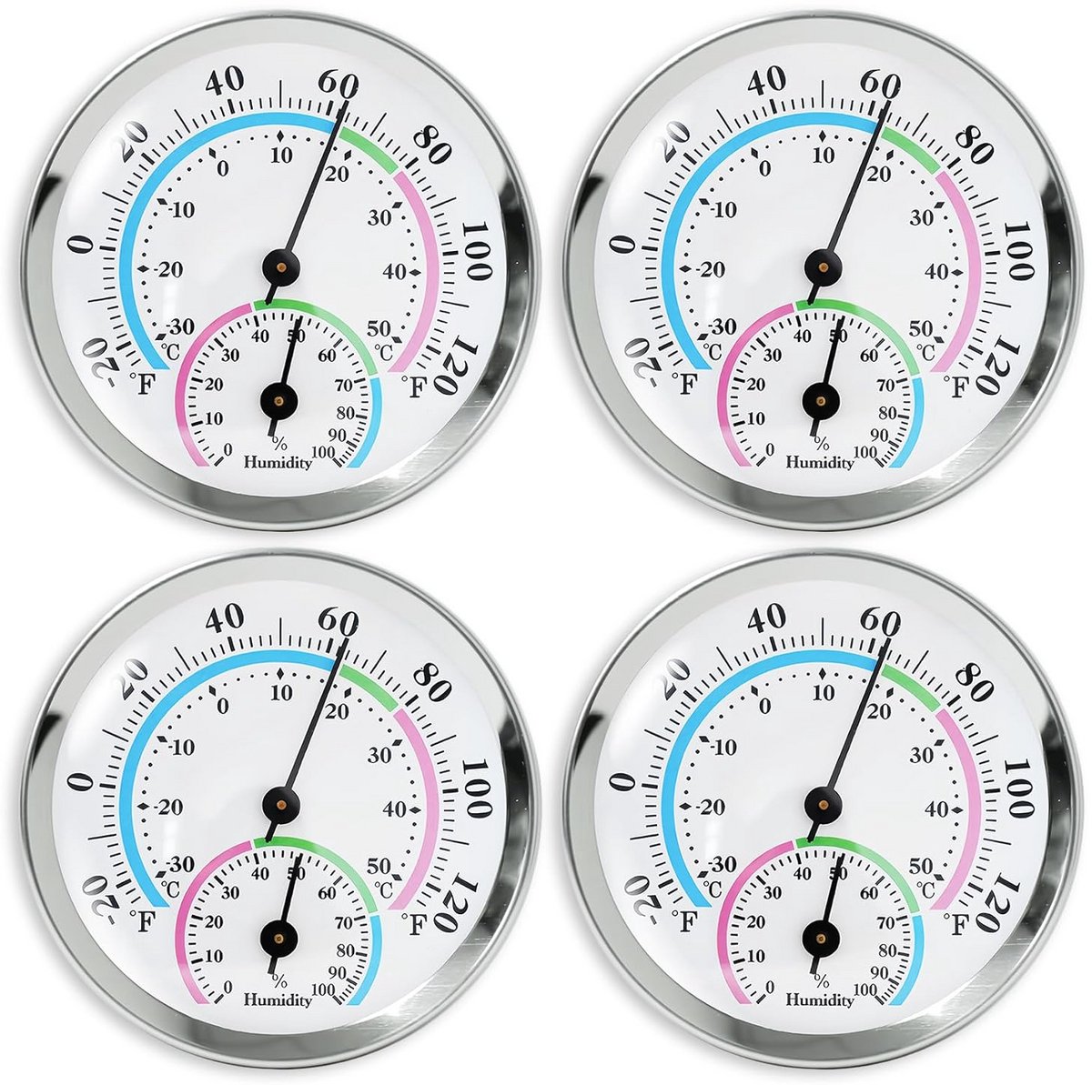 Analoge Temperatuur- en Vochtigheidsmeter Set voor Binnen en Buiten