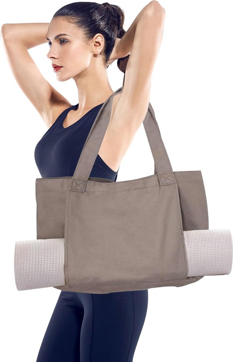 Yoga bag dames - Sporttas voor yogamat in canvas - Waterdichte fitness tas met ruime opbergruimte