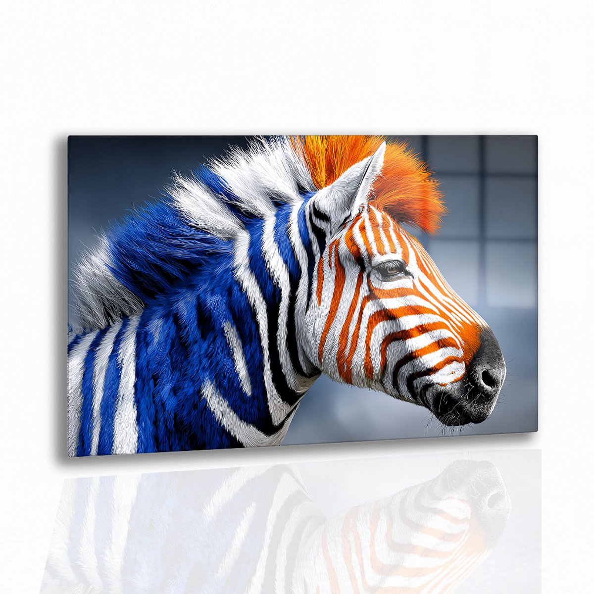 Zebra muurdecoratie – plexiglas – kunst op acrylaat – 75x50 cm