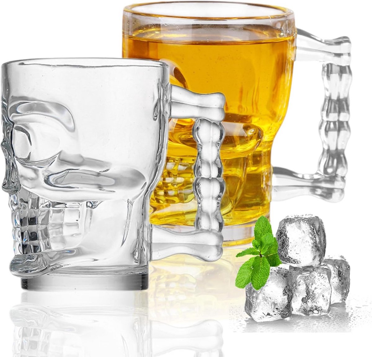 Set van 6 Klassieke Tarwe Bierglazen met Groot Handvat - Vaatwasmachinebestendig