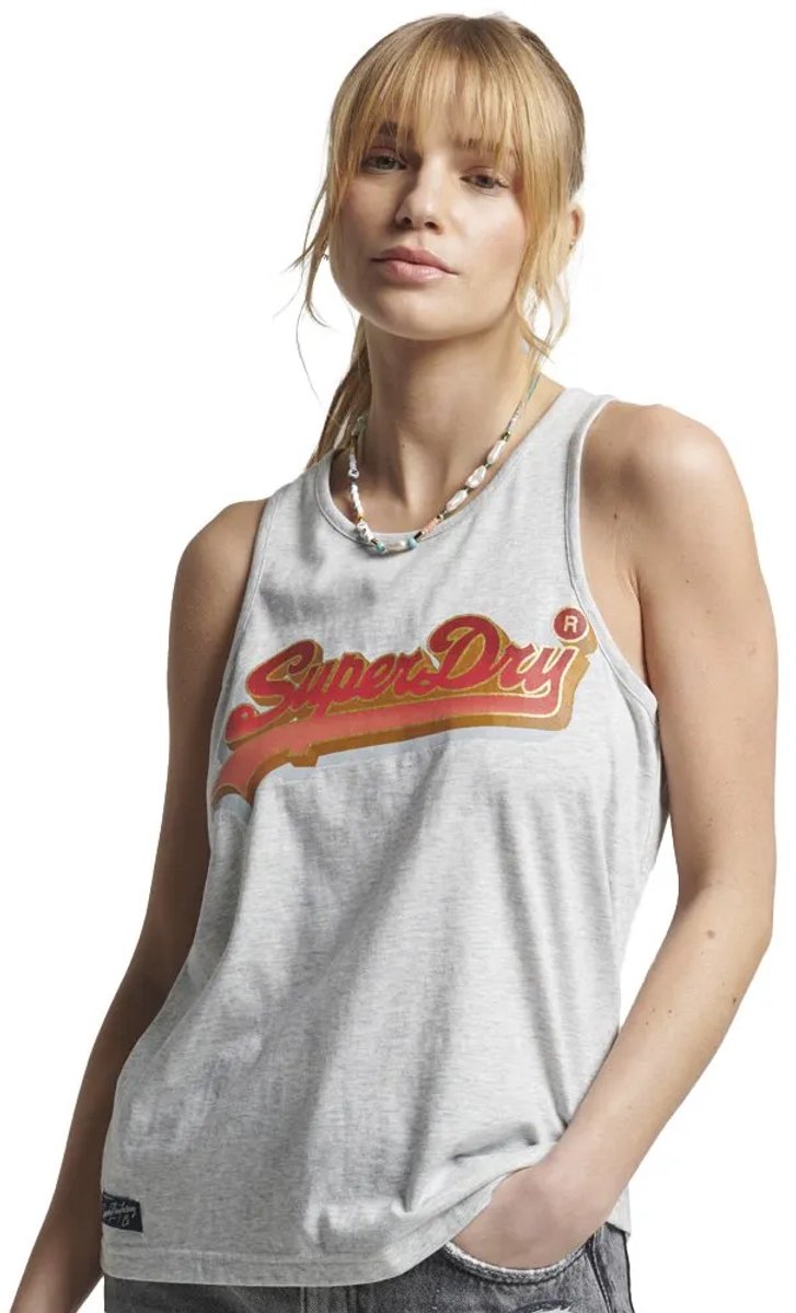 Superdry Vintage Vl Seasonal Mouwloos T-shirt M Vrouw Grijs