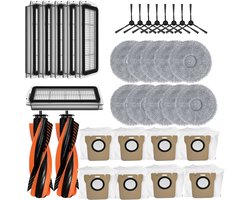 34 stuks - vervangende onderdelen - geschikt voor JONR P20 PRO/T5 Pro robotstofzuiger - 2 hoofdborstel - 6 HEPA-filter - 10 dweil - 8 stofzak - 8 Zijborstel