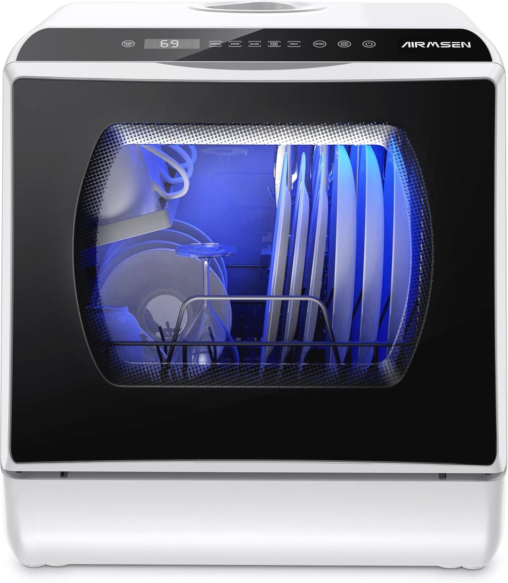 Draagbare Mini Vaatwasser met 6 Programma's Compacte Oplossing voor Thuis en Buiten