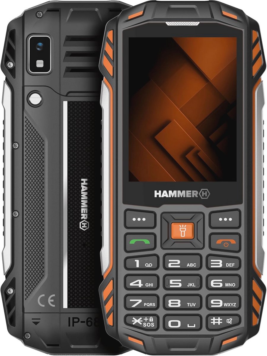 Mobiele telefoon met drukknop, Ontgrendeld, 128 MB, 4000 mAh, 2,8 inch IPS-scherm, IP68, FM-radio, 3,5 mm, 2 MP camera, Dual-SIM