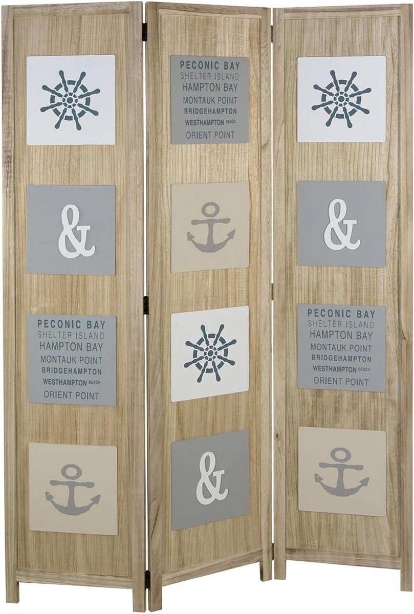 Houten Screen Room Divider met 3 Panels - Multifunctionele Privacy Scheidingswand